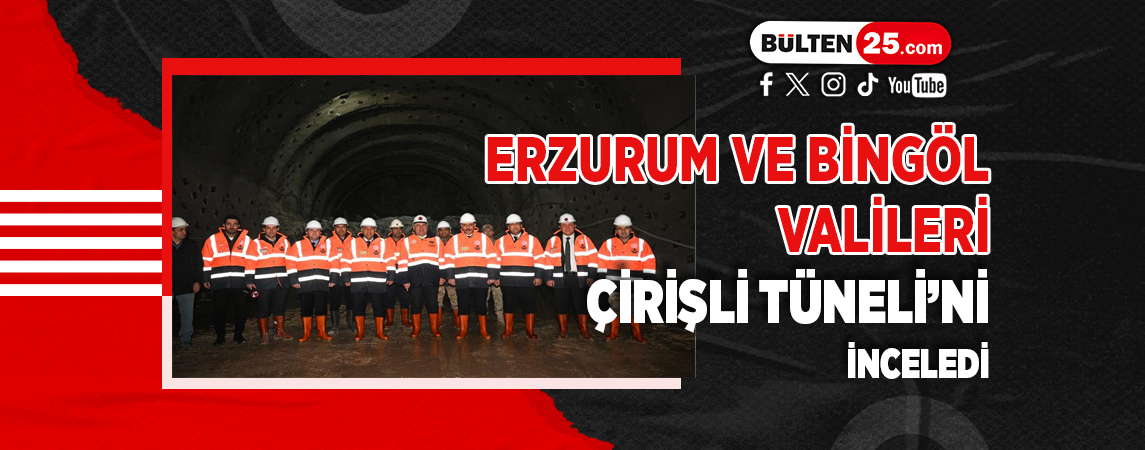 ERZURUM VE BİNGÖL VALİLERİ ÇİRİŞLİ TÜNELİ'Nİ İNCELEDİ