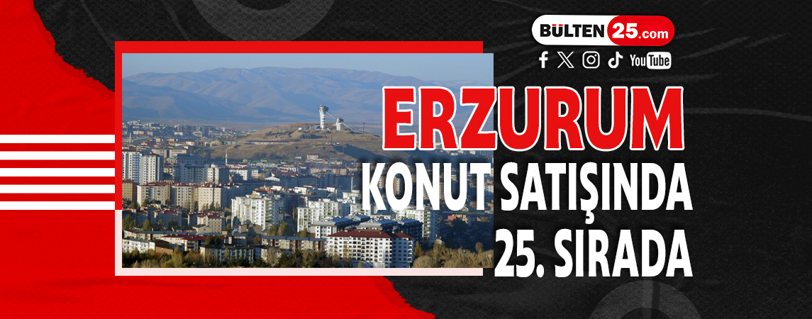 ERZURUM KONUT SATIŞINDA 25. SIRADA