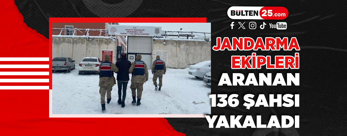 JANDARMA EKİPLERİ ARANAN 136 ŞAHSI YAKALADI