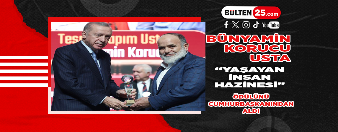 BÜNYAMİN KORUCU USTA 'YAŞAYAN İNSAN HAZİNESİ' ÖDÜLÜNÜ CUMHURBAŞKANINDAN ALDI