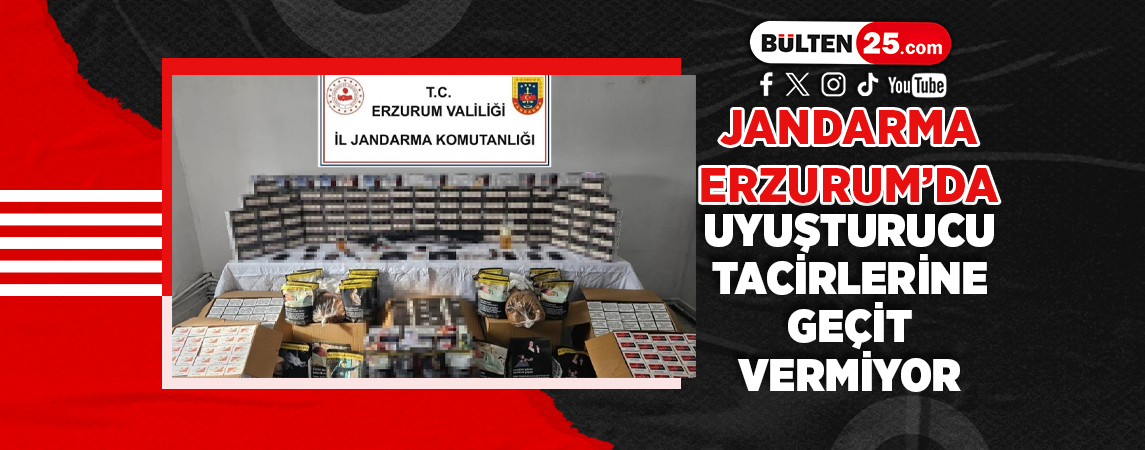 JANDARMA ERZURUM’DA UYUŞTURUCU TACİRLERİNE GEÇİT VERMİYOR