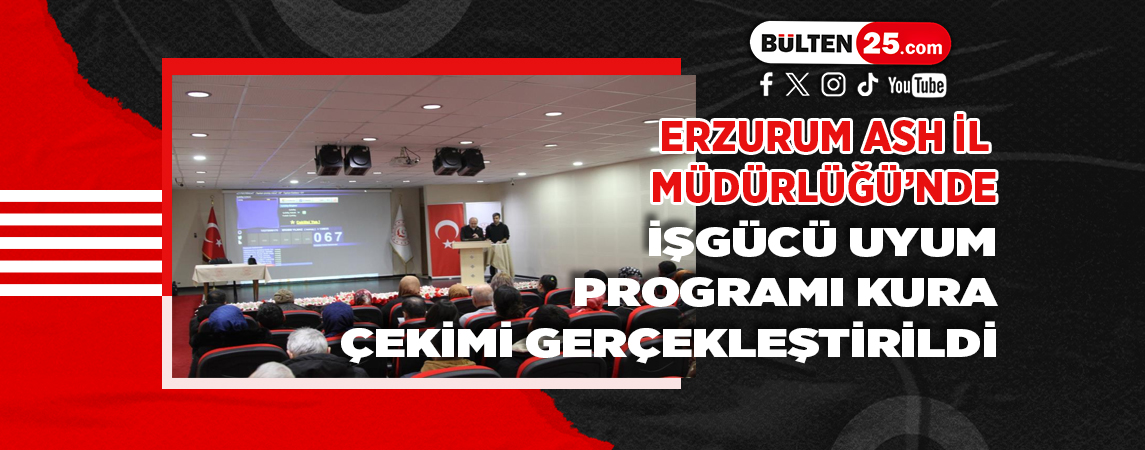 ERZURUM ASH İL MÜDÜRLÜĞÜ’NDE İŞGÜCÜ UYUM PROGRAMI KURA ÇEKİMİ GERÇEKLEŞTİRİLDİ